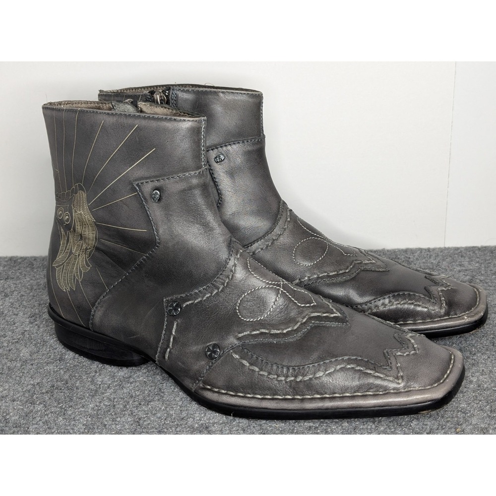 Mark Nason Lounge U Rock 71810 Men's Cross Leather Boots‎ Size 7 Gray